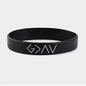 Pack of 3 Highs and Lows Silicone Wristband, God is Greater Than the Highs and Lows