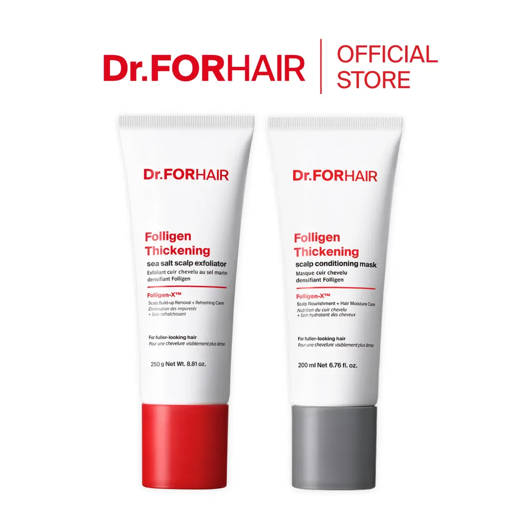 [Dr.FORHAIR] Scalp Detox & Restore Duo | Scalp Sea Salt Exfoliator 8.81 oz + Thickening Conditioning Mask 6.76 oz | Scalp Detox, Deep Hydration & Hair Strengthening Care