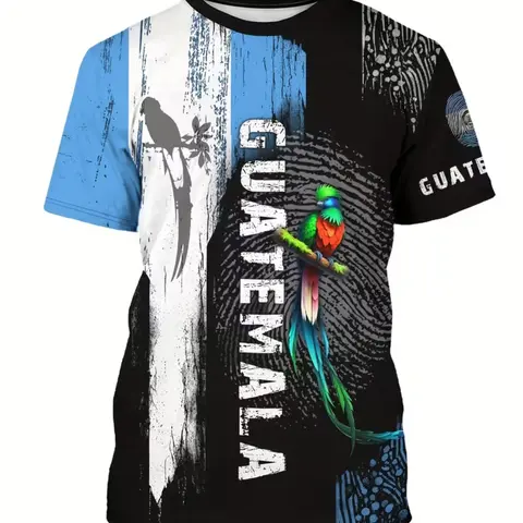 Men's Guatemala Tropical Genetically Printed Short Sleeve Summer T-Shirt, Menswear, Unisex Casual Fitted Tee, Casual Stylish Tee, 3D Honor Print, Fun Design, Beach Tee, Beach Life Tee