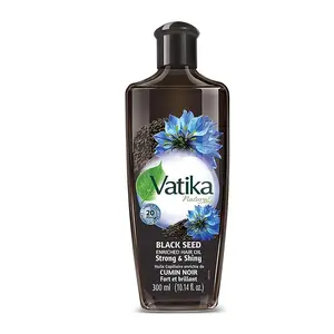 Dabur Vatika Black Seed Hair Oil 300ML - 100% Natural Ingredients - Moisturizing Oil for Hydration & Care - Paraffin-Free, Lightweight Formula