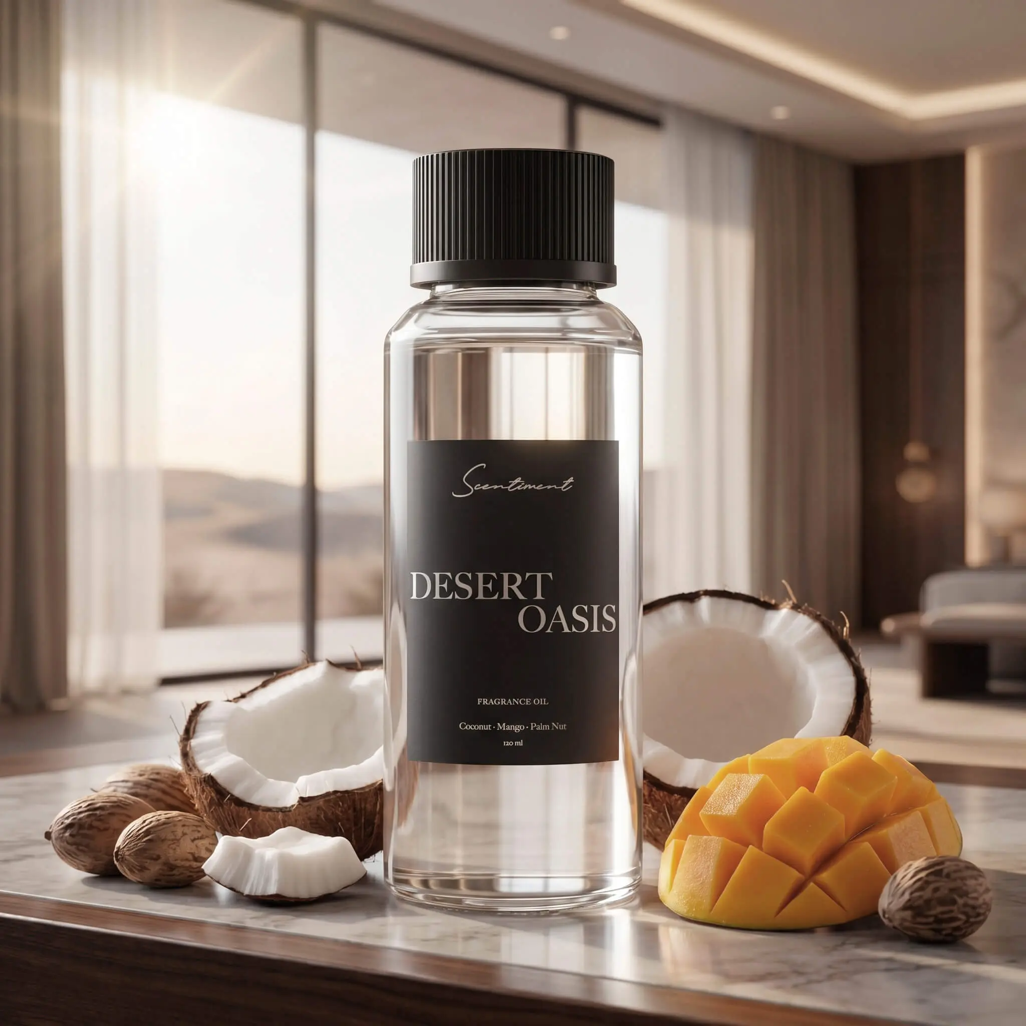 Desert Oasis Fragrance Oil - Tropical Coconut & Mango Scented Oil for Diffuser - Long Lasting Aroma for Home Spa & Resort Like Environments