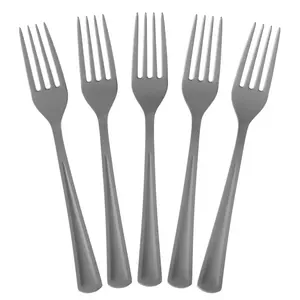 Heavy Duty Silver Plastic Forks - 7.5 in. | 50 Count