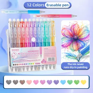 Erasable Gel Pens 0.7mm Fine Point – Smudge-Free Retractable Click Pen, Mistake-Proof Note Taking, ADHD School Supplies, gradient color stationery set,Suitable for graffiti drafts, handmade cards, scrapbooking,  erase  freely until your design is perfect.