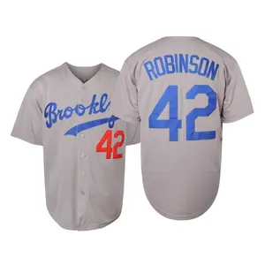 Men's Baseball Jersey #42 Short-Sleeved V-Neck Breathable Polyester Sports Top for Baseball Lovers Loose Fit Summer Casual