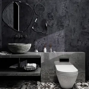 1 roll Retro-style cement wall of self-adhesive peelable wallpaper, Concrete Wallpaper, Peel and Stick Wallpaper Designs, wall decor, room decor stickers, suitable for DIY renovation of bedrooms, bathrooms (width:17in)