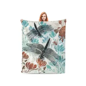 1 Pc Dragonfly Blanket Inspirational Dragonfly Gifts For Women Girls 60"X80", Cozy Soft Flannel Blanket For Couch Bed, Unique Motivational Quotes Birthday Gifts For Adult Friends-30*40in