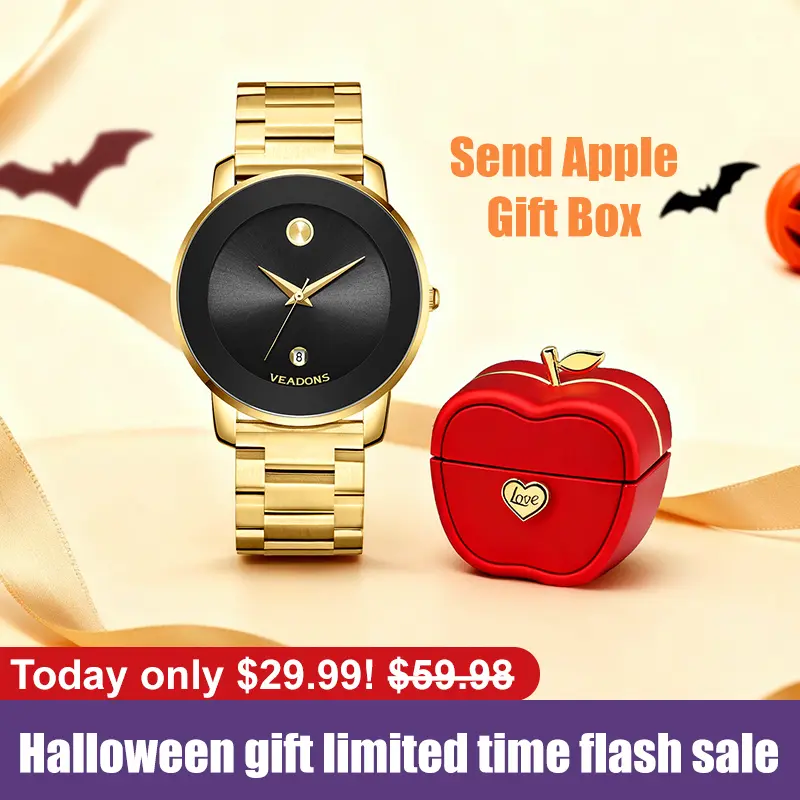 【VEADONS】Luxury Business Quartz Watch Crafted with a solid stainless steel strap, it comes with a calendar function and water-resistant performance.  the watch is sturdy and durable, making it ideal for daily wea trendy choice  ss