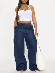 Brigantine Pull On Wide Leg Jeans - Dark Wash