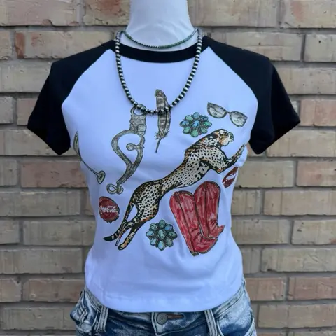 Edgy cowgirl baby doll Top Bella canvas