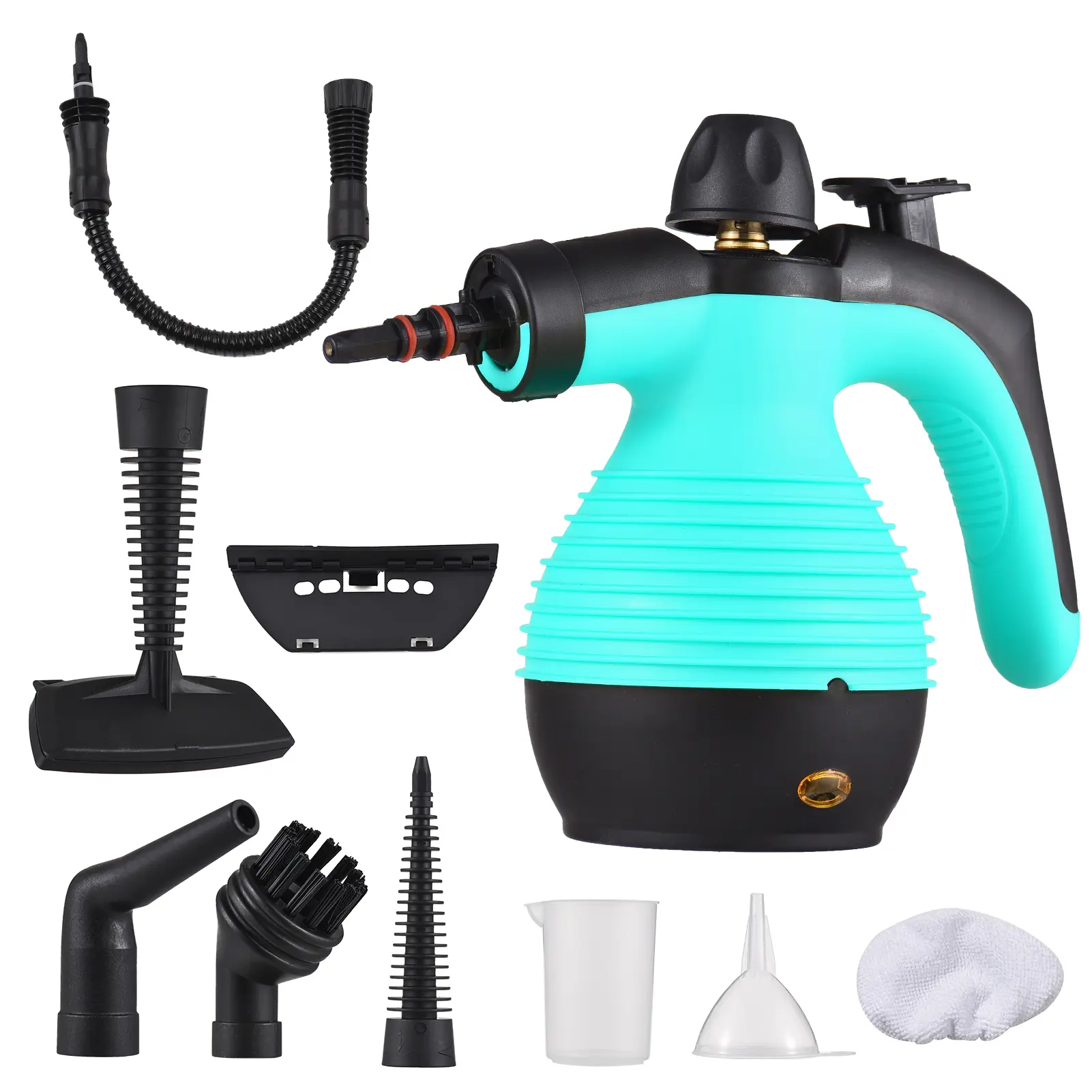 Portable Compact Handheld Steam Cleaner - 1050W Multifunctional High-Temperature Pressurized Cleaning Machine with ABS Plastic Build, Auto Shut-Off, 9 PCS Accessories, About 10 Minutes Runtime for Kitchen, Bathroom