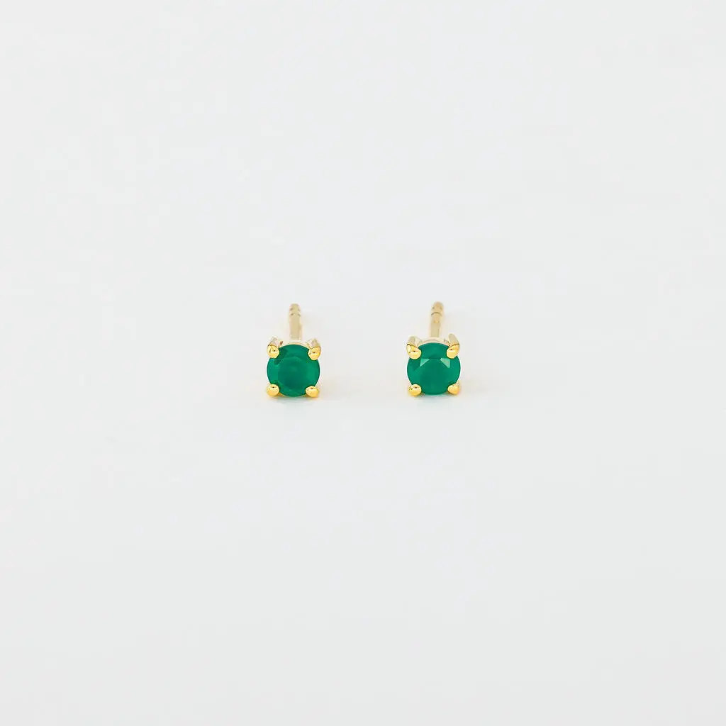 Green Onyx Stud Earrings