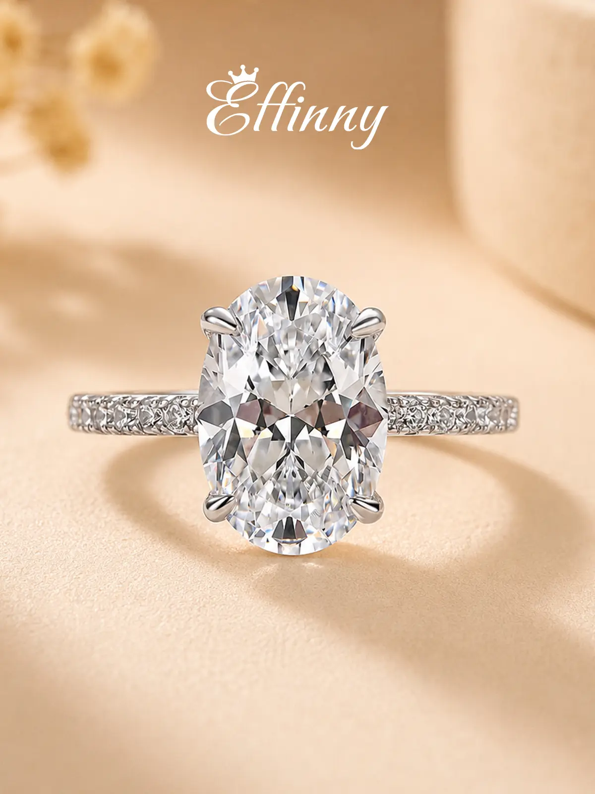 Effinny Classic 3.5ct Oval Cut Engagement Ring for Women, 5A Cubic Zirconia promise Ring In Sterling Silver Outdoorfun, Engagement Rings, Female