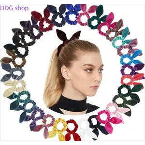 Trendy, High-Quality Velvet Hair Tie with Rabbit Ears | Korean-Style Velvet Bow Fabric Headwear | Velvet Hair Accessory