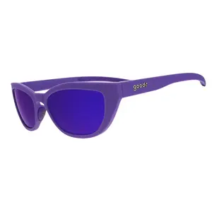 goodr Panther's Power Hour Medium Size (Cheetah G) Solid Purple Frame with Purple Lens, UV400, No Slip No Bounce No Tangle