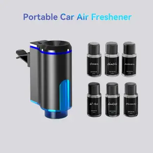 Car Air Freshener Set, New Car Scent with French Natural Perfume (3x0.3oz), Portable Waterless Diffuser with Adjustable Fragrance Intensity, Compact Size for Vehicles