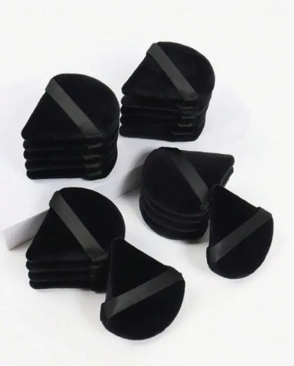 10pcs Velvet Triangle Makeup Puffs Multi-Pack - Reusable Great Value Versatile and Affordable Applicator for Foundation, BB Cream, Loose Powder, Makeup Tools, Travel Essentials, Gifts for Women