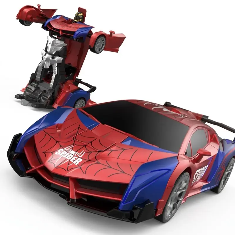 Remote Control Spider Race Car, Transformer Remote Control Car - 1-Button Deformation, 360° Rotation Robot Toy, Birthday Gift for Boys Ages 3-12