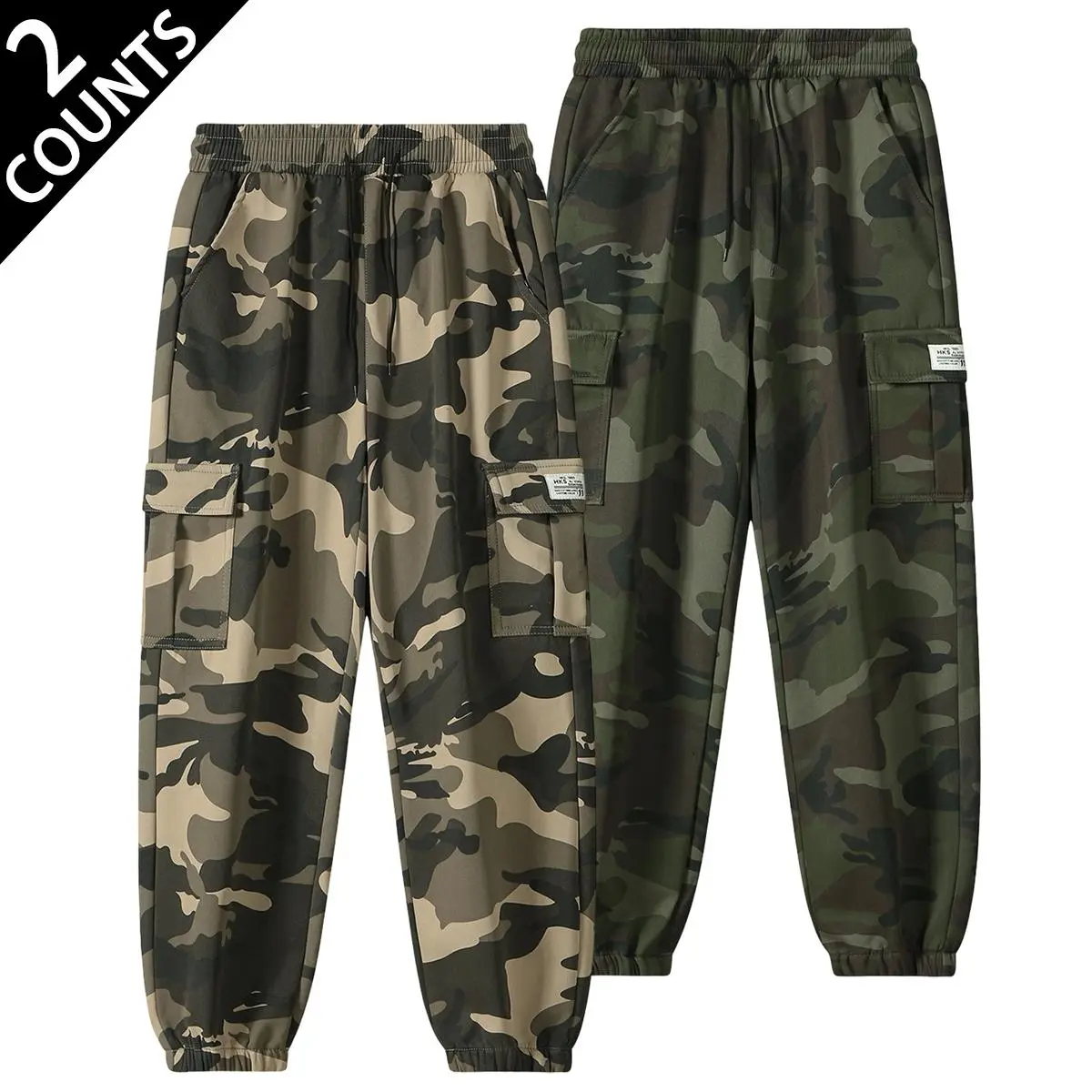 Men's Tactical Camouflage Joggers - Casual Loose Streetwear Athletic Gym Camouflage Pants, Breathable Stretchy Uncuffed Performance Bottoms, Ideal for Casual Daily Wear & Light Sports, Casual Loose Joggers