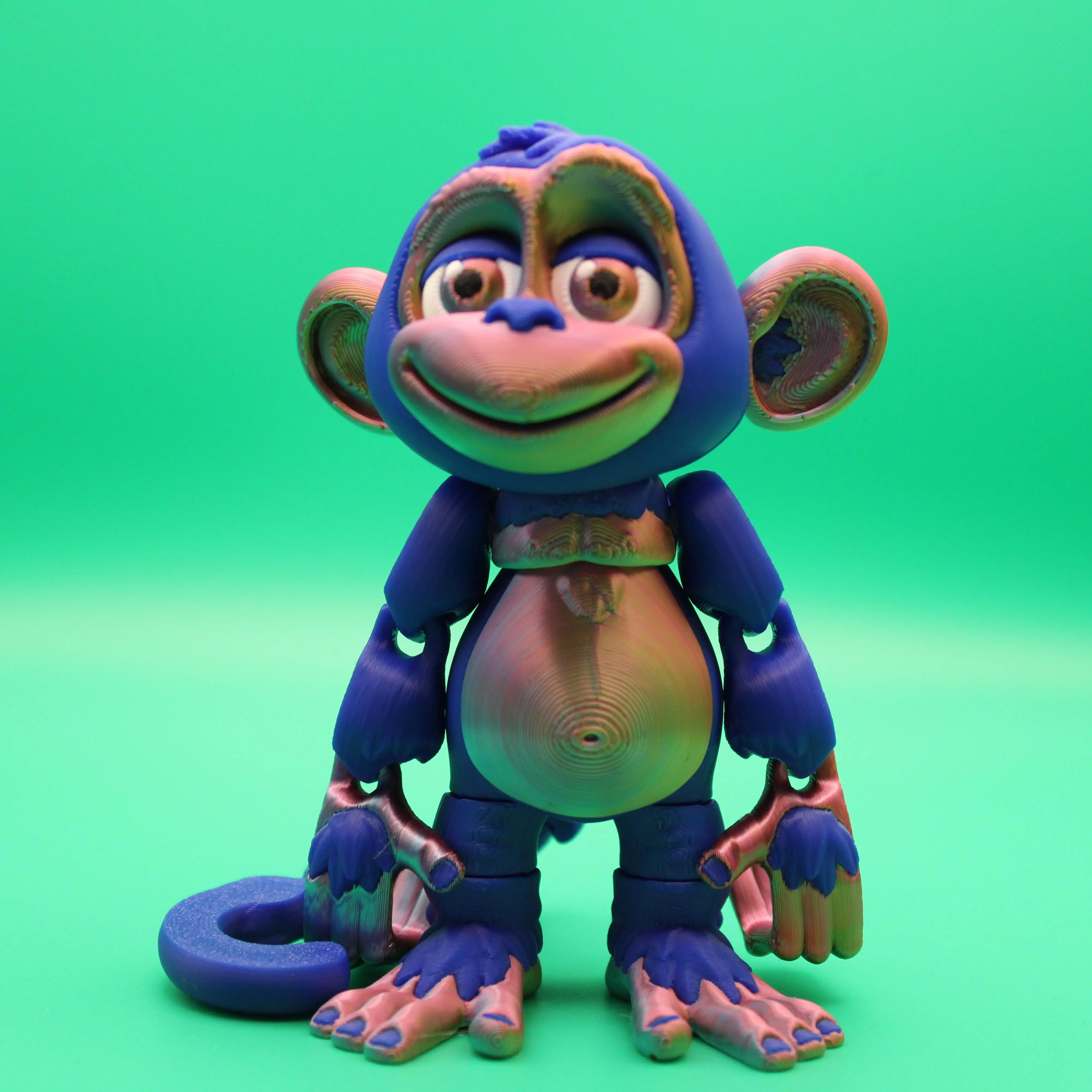 Flexi Monkey 3D Print Figurine, Lightweight Smooth Home Decor Statue, Room Decor Gift for Home Supplies