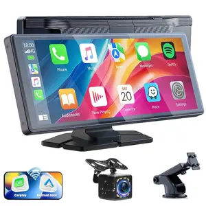 10.26 Inch Car Video Player, Portable Car Stereo with Carplay & Android Auto, Backup Camera, GPS Navigation, Mirror Link, Bluetooth-compatible Car Player