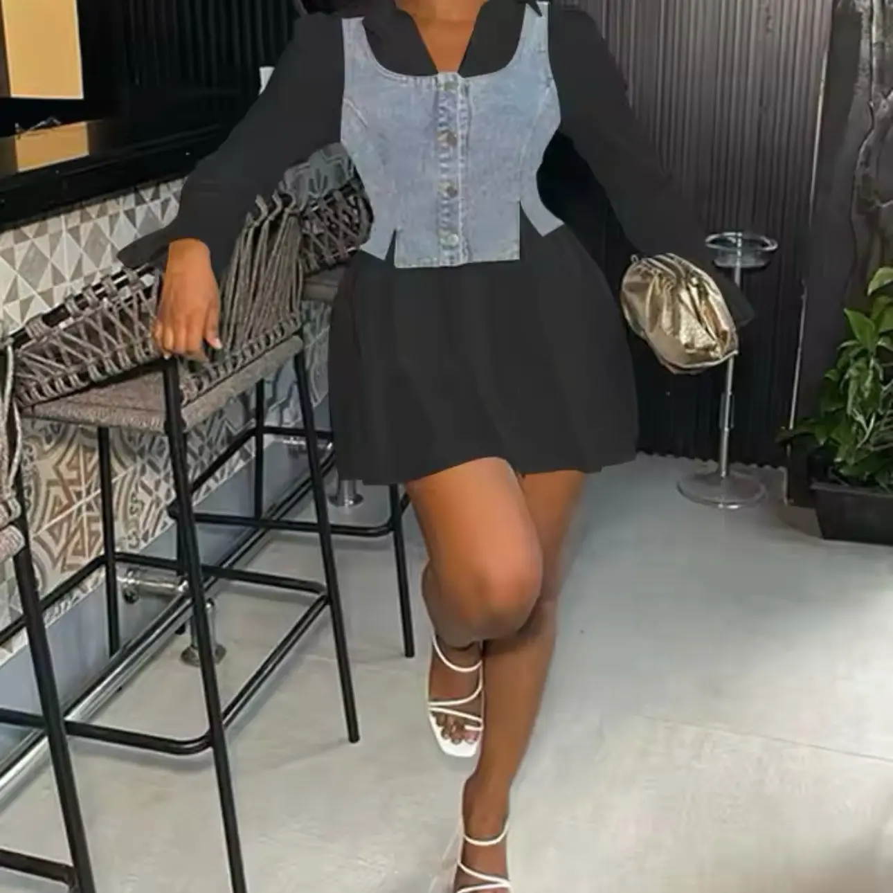 Shirt dress casual black available