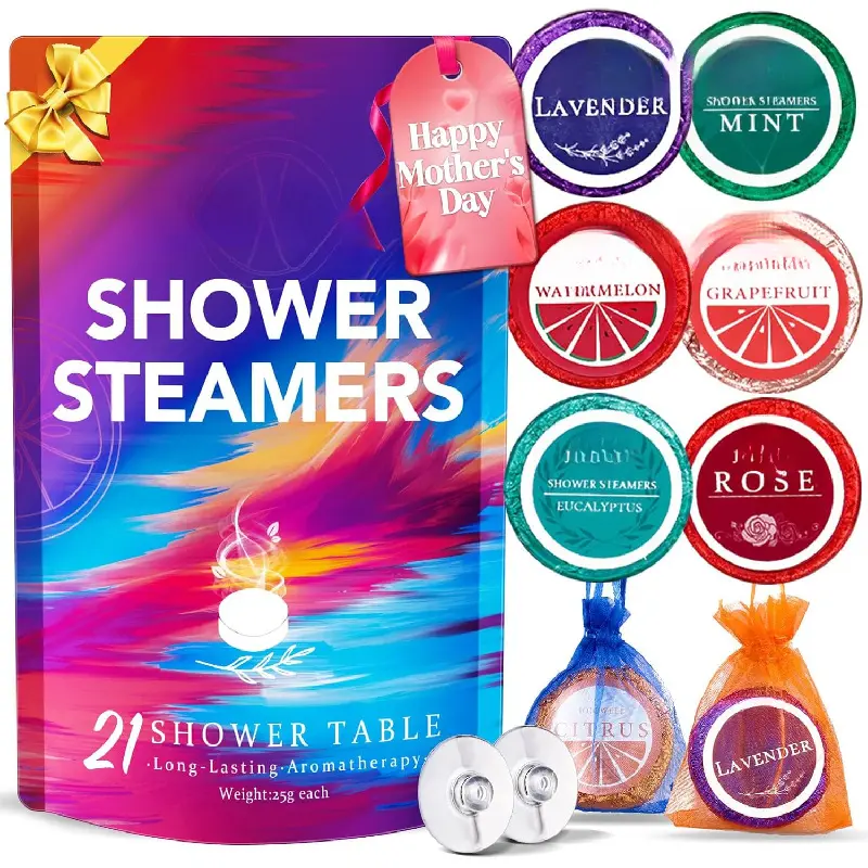 Shower Steamers Aromatherapy 21 Pack, Self Care Shower Bombs with Natural Essential Oils, Relaxation Home Spa Gift Set, Birthday Gifts for Women, Mother’s Day Gifts for Mom, Wife, Grandma, Daughter & Friends