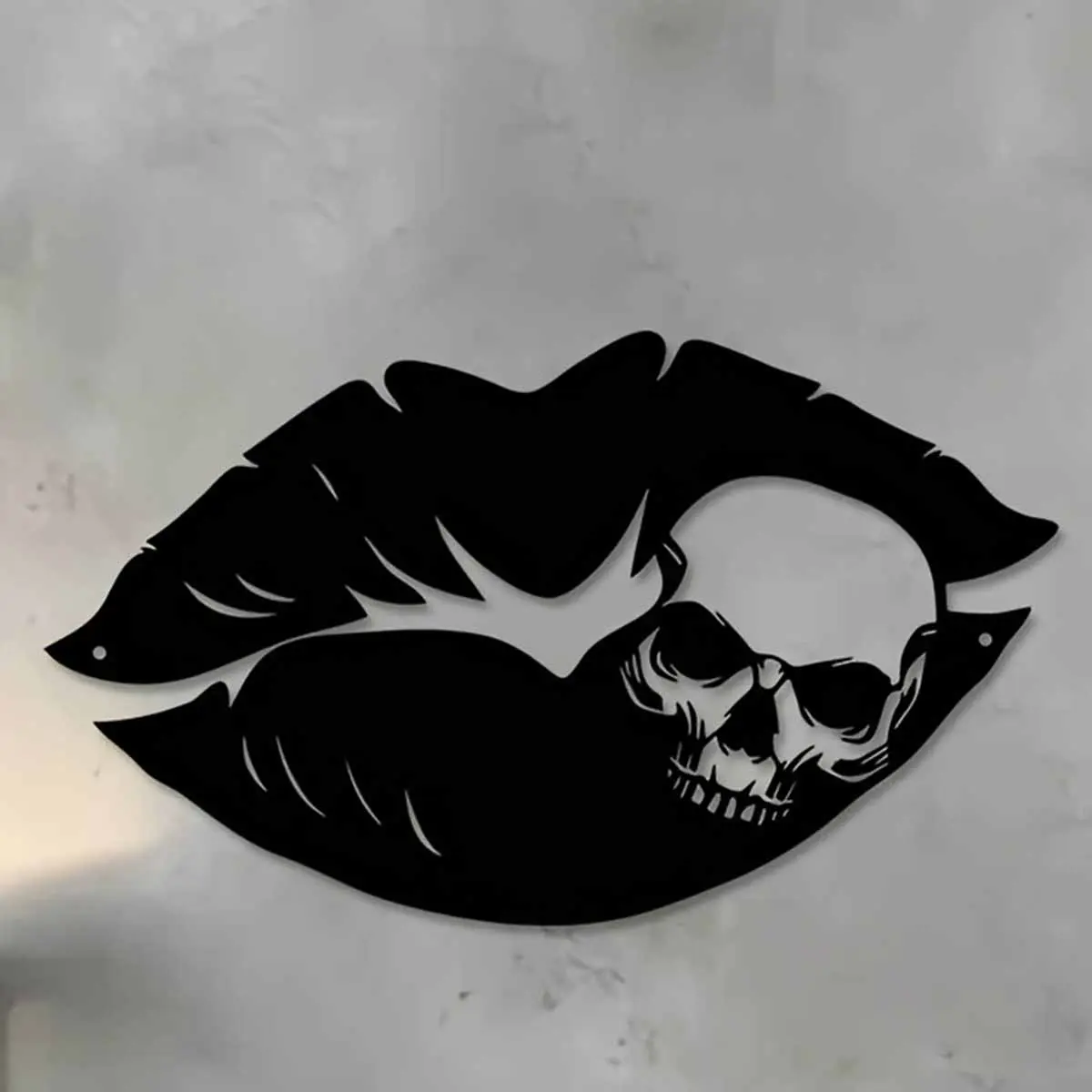Skull & Lip Pattern Skeleton Design Decorative Wall Art, Metal Wall Decor, Wall Hanging Decor for Home Living Room Bedroom Office, Home Decor, Decoration Items, Ornaments, Halloween, Unique Artwork, Art Wall Decoration