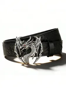 Punk Style Dragon Waist Belt, Dark Embossed Personalized Buckle Accessory, Trendy Belt, Unique Fashion Statement for Men, Punk Fashion Waistband