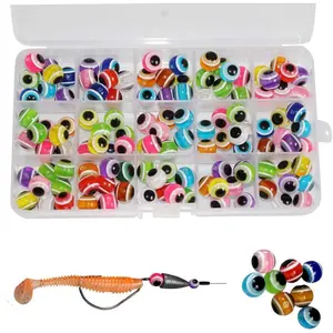 120pcs-300pcs Fish Eye Beads Fishing Line Beads Assorted Mixed Color Fishing Beads 6mm/8mm/10mm/12mm