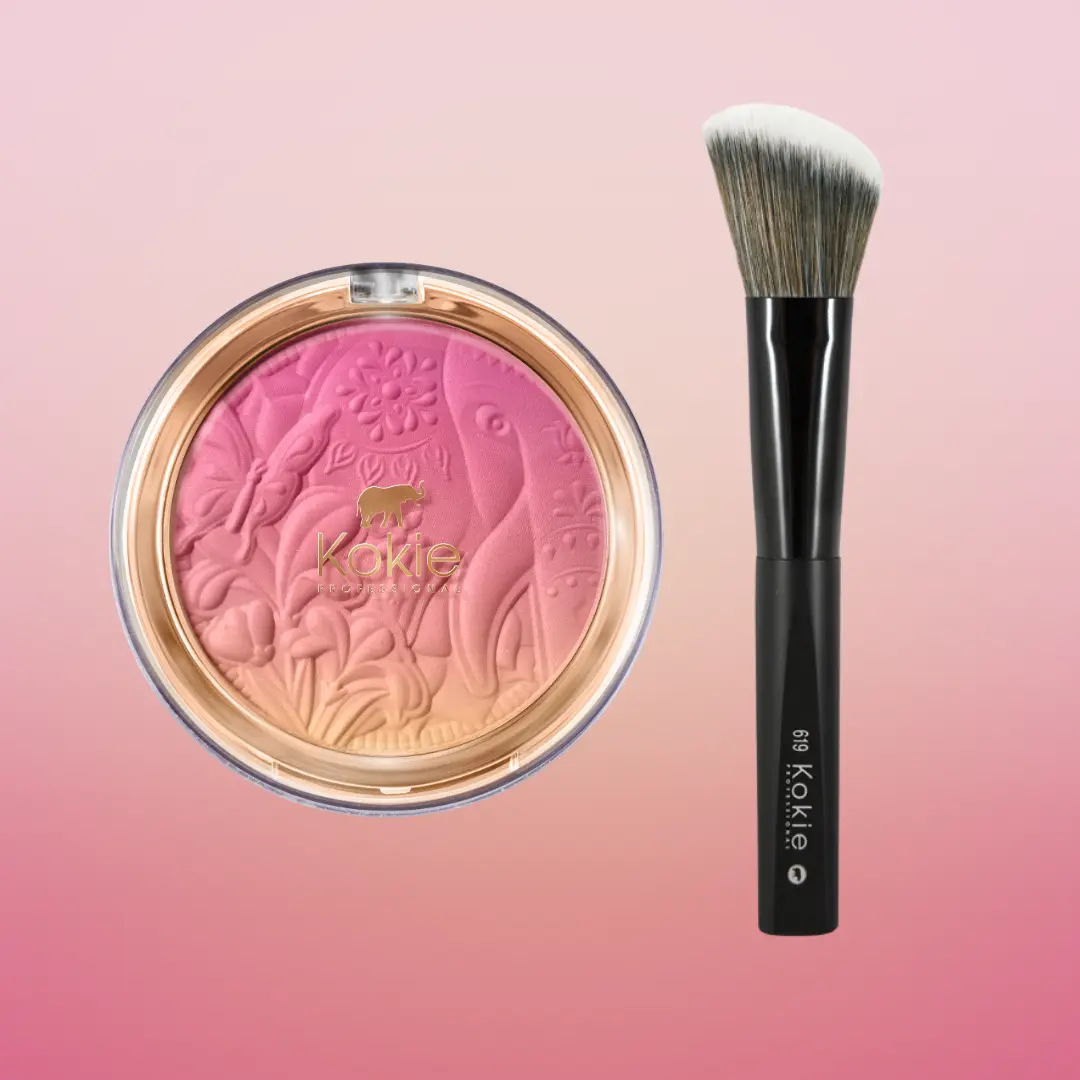Kokie Professional Soft Gradient Blush & Precision Blush Brush Bundle