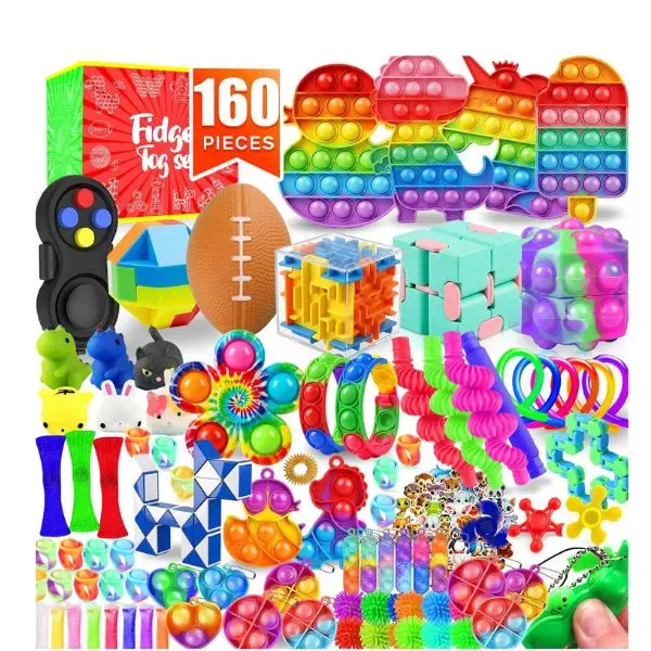 160 Pack Fidget Toys for Kids, Sensory Toys Bulk for Autism & ADHD, Classroom Prize Box Fillers, Goodie Bag Stuffers, Halloween Gift for kids