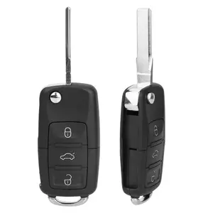 Car Key Case Cover Shell, 3 Buttons Car Key Protector, Automotive Key Accessories for VW Golf Passat Touran Tiguan Jetta B5 Bora Sharan, Key Fob Shell, Car Key Accessory