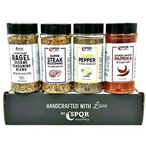 Seasoning Gift Set Set XL 4 Pack Gift Set of Everything Bagel Seasoning, Empire Steak, Lemon Pepper, & Smoked Paprika
