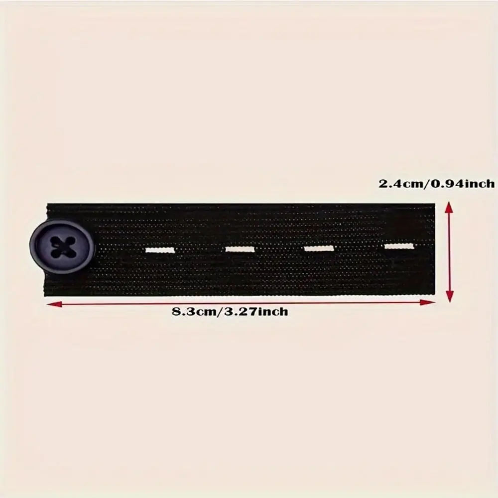 30-Piece Black Waistband Extenders, Adjustable Elastic Belt Extender Buckles for Men & Women, Seamless 2.4cm/0.94inch Pant Button for Casual Daily Wear