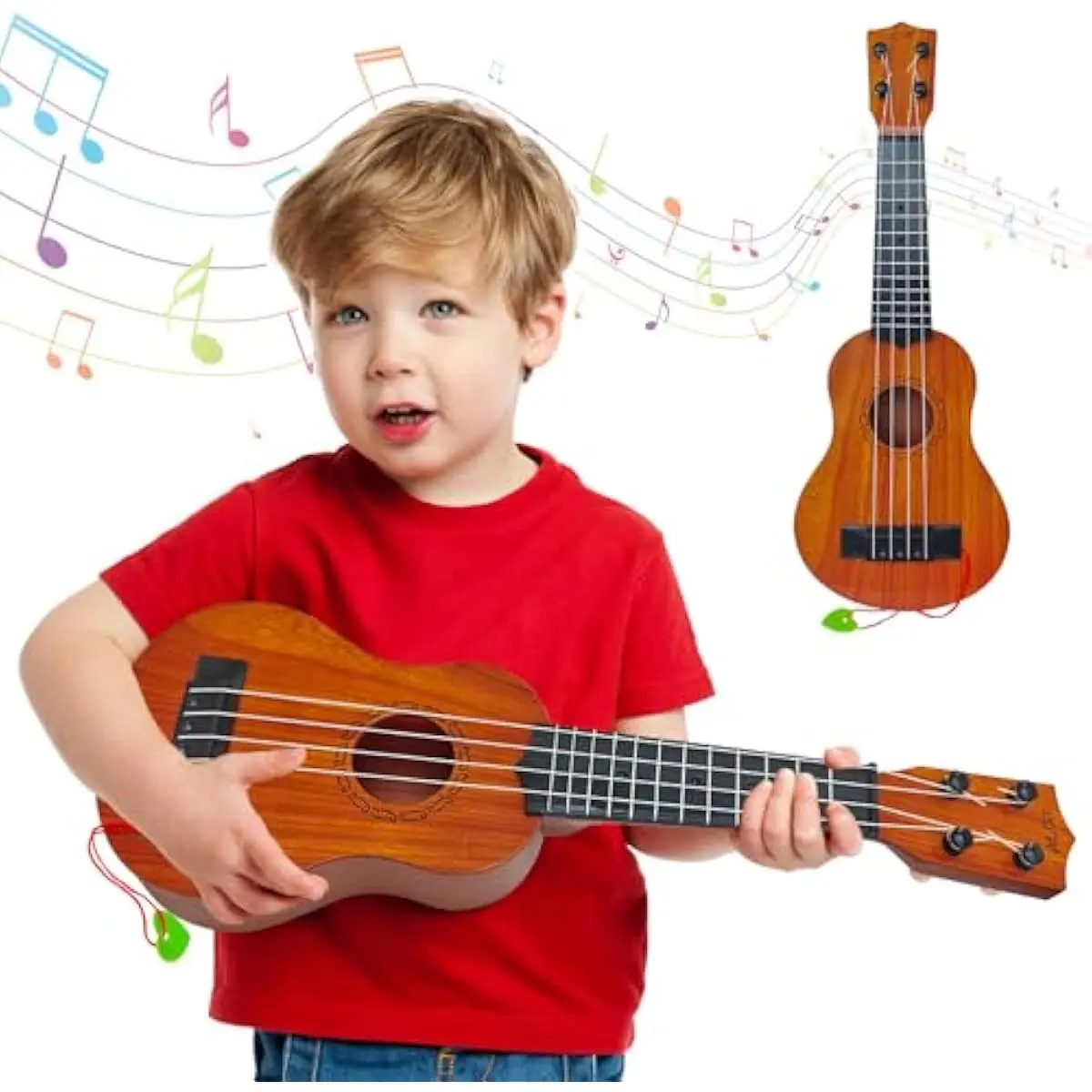 Kids Toy Ukulele Guitar,17 Inch Classical Guitar Musical Toy,4 Strings Guitar Ukulele Educational Learning Toy for Toddlers and Preschoolers