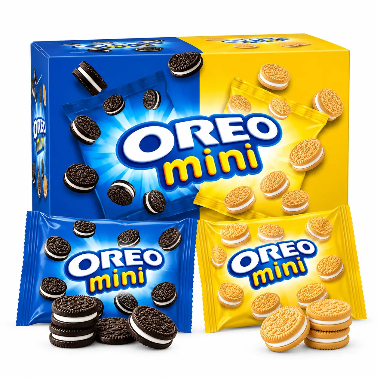 15pk Oreo Minis, Original and Golden Oreo Mix and Match, Snack Size, Sharable Size, Easy to Bring (Packaging May Vary)