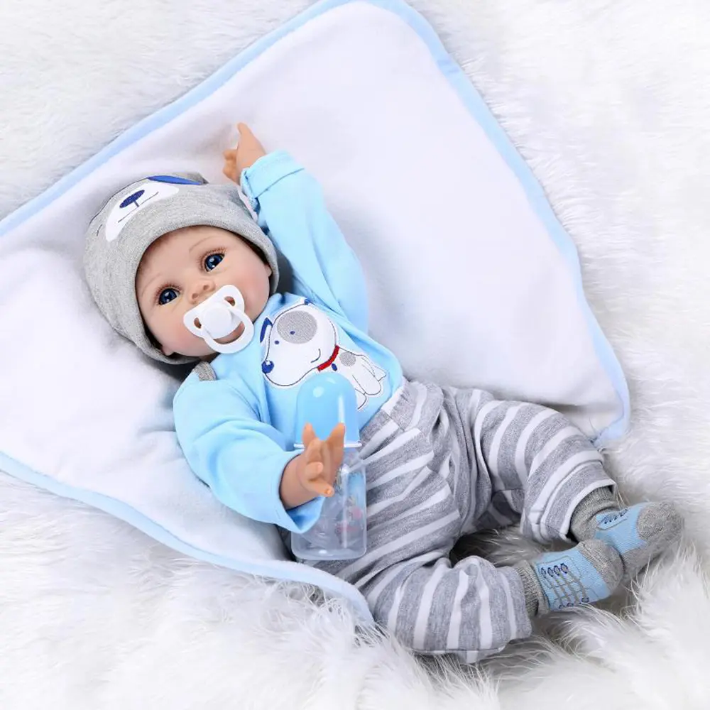 55cm/22in Lifelike Newborn Stuffed Doll, Soft Realistic Baby Toy, Ideal Birthday-Christmas Gift for Children, Lifelike Newborn Doll