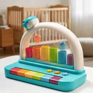 【US-based sellers】<Holiday Deal> Pop-A-Tune - Musical Toy - Colorful Tubes & Keys Teach Cause & Effect - Silly Sounds and Classic Piano