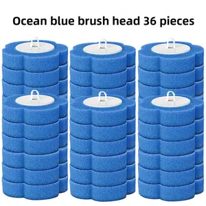 36PCS Durable 3-Layer Sponge Kit, Home Bathroom Supplies Refill Set with Scrubber Pad, Squeegee & Accessories, Vibrant Colors, 12.5x9x31cm, 270g