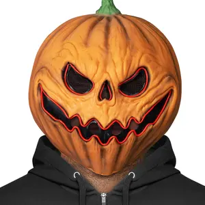 Zadin Pumpkin Head Mask for Halloween, Scary Pumpkin Mask for Adult, Jack o Lantern Mask, Pumpkin Head Costume to Wear