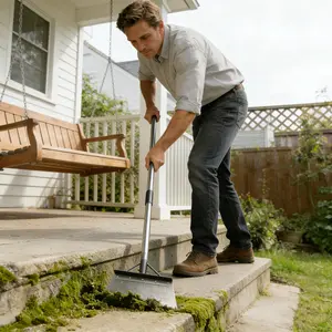 Garden Flat Shovel, Heavy Duty Multifunctional Cleaning Shovel with 52" Adjustable Long Handle, Metal Floor Scraper Tool for Weeding, Scraping, Ice & Snow Removal, Driveway, Sidewalk, Garden, Outdoor