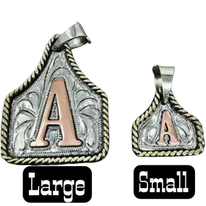 Handmade Cow Tag Necklace & Keychain with Copper Initial. Custom Made. Texas-Based. Fashion Jewelry Accessories