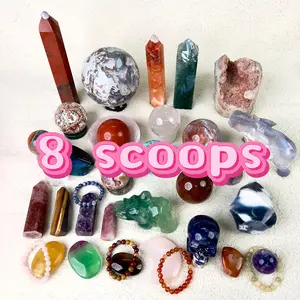 8 Scoops-Mystery Crystal Scoop with Healing Stones, Rare Crystals Surprise, Perfect for Gifts & Collectors