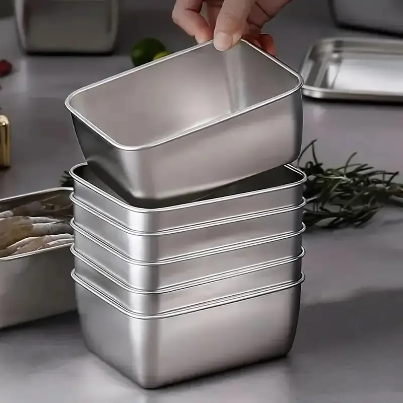 6pcs Stainless Steel Food Storage Containers with Lids Stackable Snack Prep Containers Reusable Meal Prep Box Set