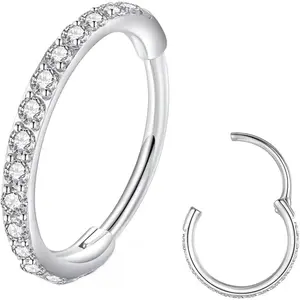 Clear CZ Nose Rings & Earrings - 316L Surgical Steel - Cartilage, Conch, Daith, Helix, Rook, Tragus, Lobe & Snug Body Piercing Jewelry - 20G, 18G