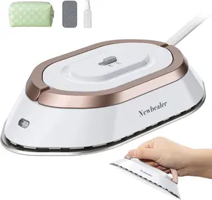 Newbealer Travel Iron with Dual Voltage 100-240V, 300W Power, 60s Heat Up, 302℉ Non-Stick Ceramic Soleplate, 0.8lbs Ultra-Lightweight, Mother‘s Day Gift