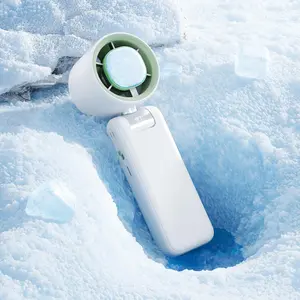 Portable Handheld Fan Turbo for Travel, Mini Personal Rechargeable Fans, Ice Cooling Plate for Instant Relief,Led Display, 1-100 Speed,Up to 20h Use,Foldable Lash Fan,Perfect Gifts for Women,Child(Pink)