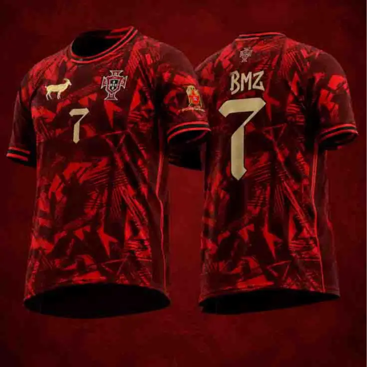 Cristiano Ronaldo Portugal #7 Black & Gold Concept Football Shirt