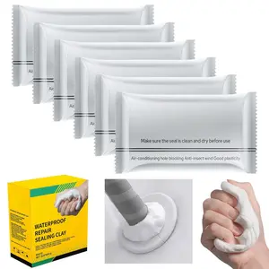 6-Pack New Type White Waterproof Sealant Mastic, Repair Sealing Clay, Quick Mending Mud for Drain Connection, Wall Hole, Air Conditioning Hole Waterproof Seal Putty