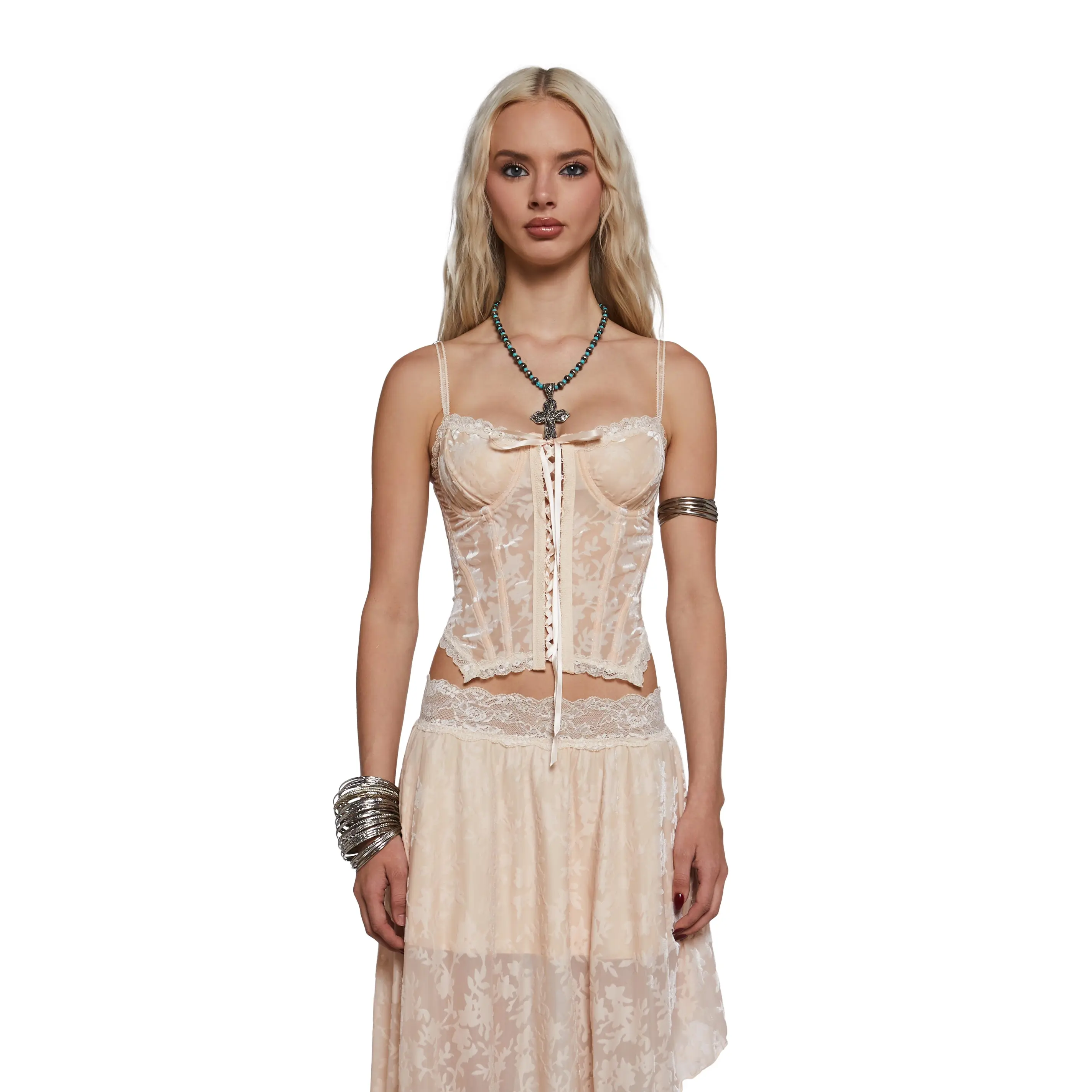 Devotion Ivory Velvet Corset